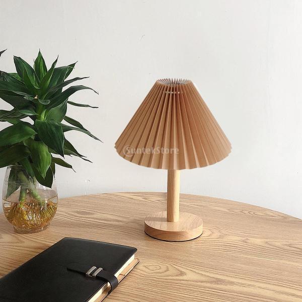 ランプシェード プリーツ 北欧 レトロ テーブルライト 布製