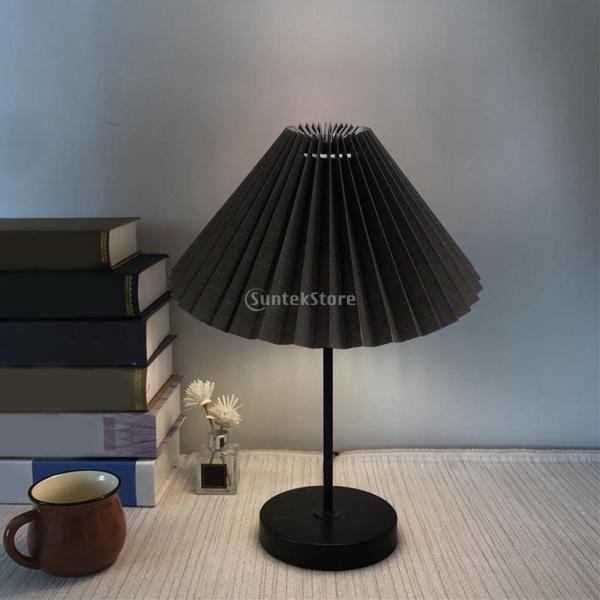 ランプシェード プリーツ 北欧 レトロ テーブルライト 布製 ライト
