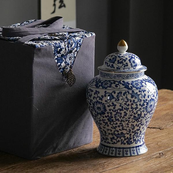 中国の陶磁器の生姜の瓶の艶をかけられた手描きのお茶の貯蔵多目的