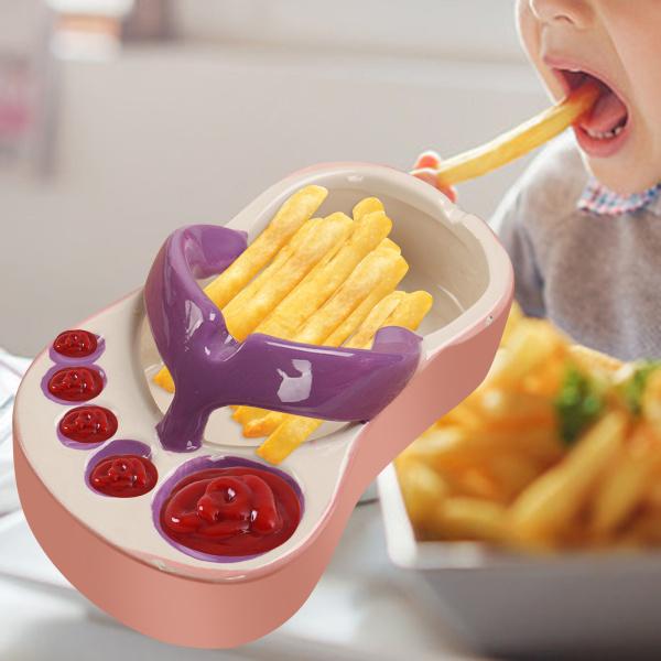 値下げ！あちゃちゅむ　トレー2枚セット 揚げ物皿 プレート ディップトレイ ビーチサンダル型 ユニーク