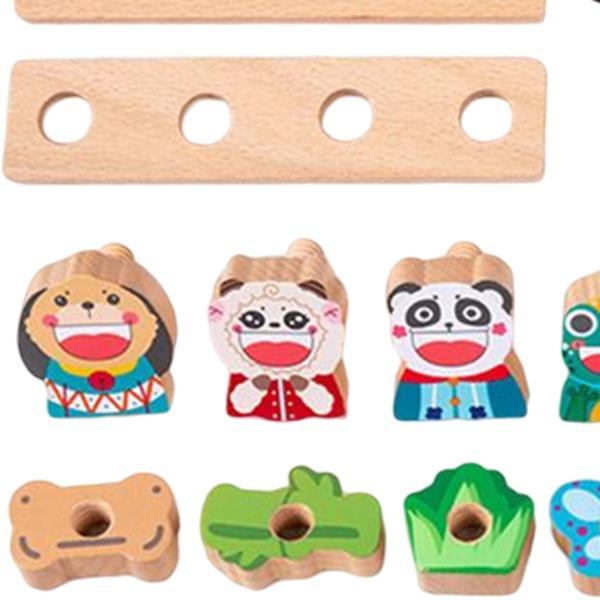幼児の就学前のための木製のねじナットのおもちゃのねじ建物セットの形の選別機｜stk-shop｜08