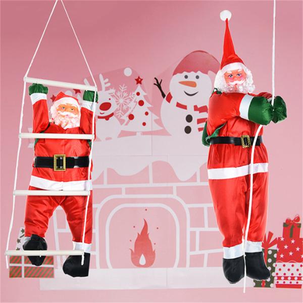 サンタ はしご登る クライミングロープ クリスマス オーナメント