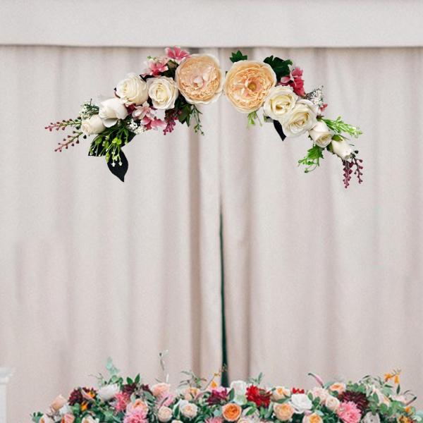 結婚式のアーチの花、素朴な造花スワッグ、まぐさ、セレモニー、ドアリース、レセプションの背景、ホームデコレーション｜stk-shop｜07