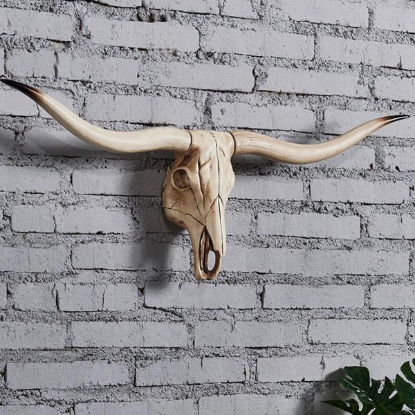 頭蓋骨の羊の頭の壁の彫刻 3D 動物の頭の装飾 Longhorn の頭蓋骨 RAM