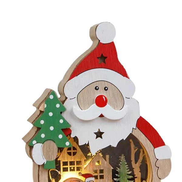 クリスマス ミニチュアハウス 木製 置物 オーナメント クリスマス飾り サンタクロース 雪だるま 発光 装飾 ライト付き 卓上 おしゃれ プレゼント｜stk-shop｜19