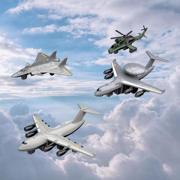 ダイキャス製 飛行機 戦闘機まとめ売り 4x 合金ダイキャストメタルジェット飛行機プルバックメカニズム