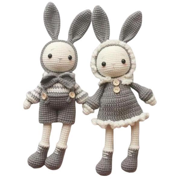 初心者向けかぎ針編みキット かわいいうさぎ 毛糸、フック