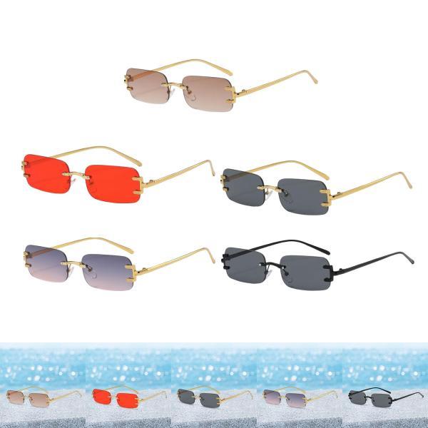 メタル リムレス 写真小道具 装飾 カラーレンズ メガネ デート