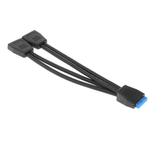 19 ピン USB ヘッダー オス 1 から 2 マザーボード用メス ケーブル