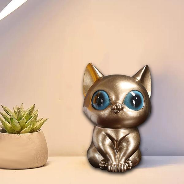 ミニ猫の像の置物 樹脂の彫刻 面白いクラフト デスク オフィス ホーム用｜stk-shop｜13