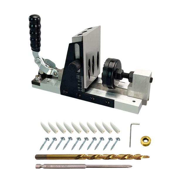 ポケットホールジグキット メタルスクリュージグホールドリルガイドジグセット プロ用ダボジグキット 大工仕事 針葉樹 DIYプロジェクト キャ