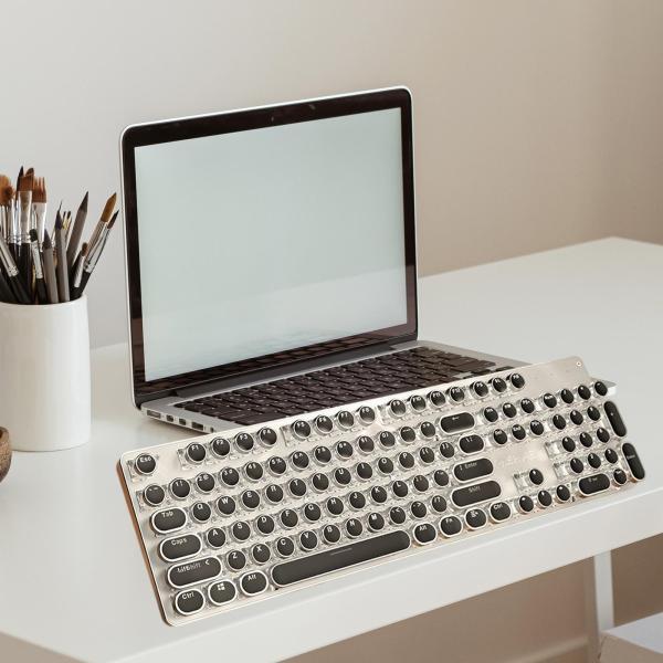 メカニカルキーボード 104 キータイプライタースタイルコンピュータキーボードラップトップ PC 用｜stk-shop｜10