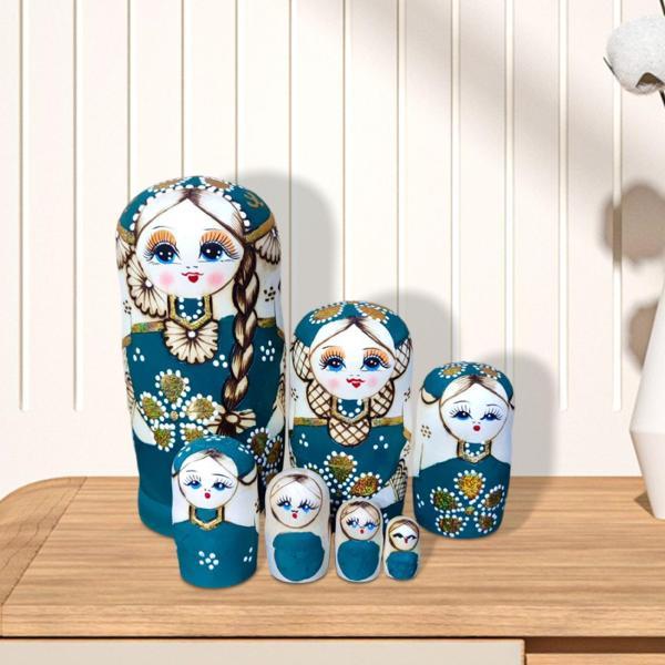 木製ロシア入れ子人形マトリョーシカ人形テーブルオフィスギフト