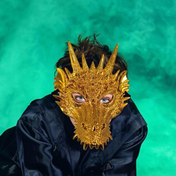 ドラゴンマスク、ハロウィーンマスカレードマスク3Dファンタジー小道具、パーティーハーフフェイスマスク、カーニバルショー用の恐ろしい動物マスク｜stk-shop｜10