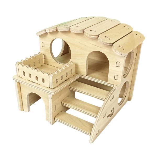 小動物 隠れ家 ハウス ハンドメイド 木製ハムスターハウス、洗えるハムスター隠れ家小屋、ハムスターアレ