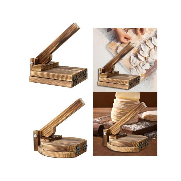 木製トルティーヤプレス 餃子の皮プレッサー ラビオリラッパー
