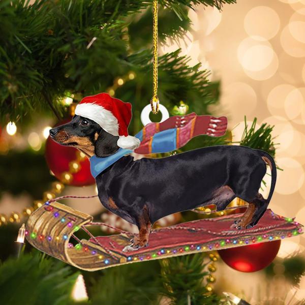 ダックスフント犬クリスマスツリーオーナメント吊り看板フェスティバル