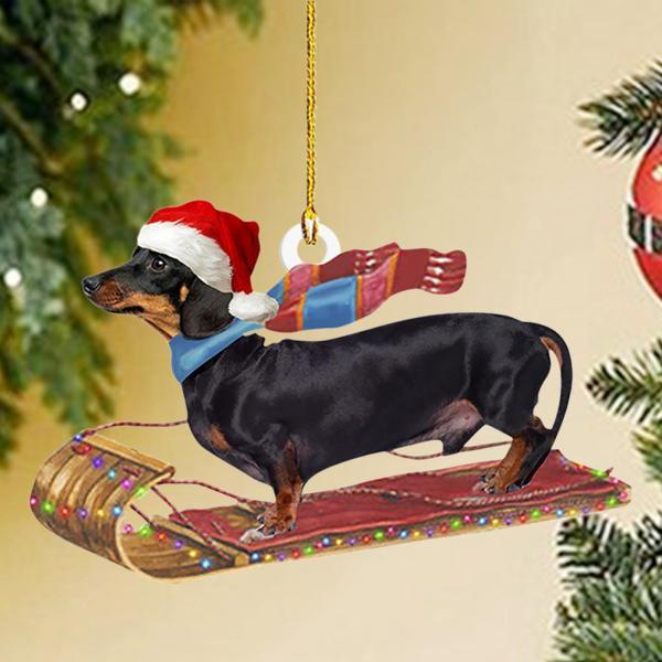 ダックスフント犬クリスマスツリーオーナメント吊り看板フェスティバル
