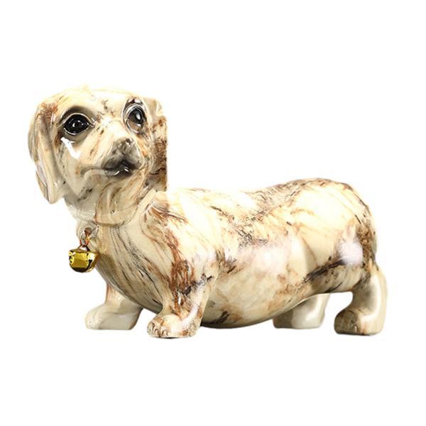樹脂犬の置物彫刻ミニチュア犬の像ベル付き装飾ダックスフントミニチュア置物ナイトスタンドキャビネット用｜stk-shop｜06