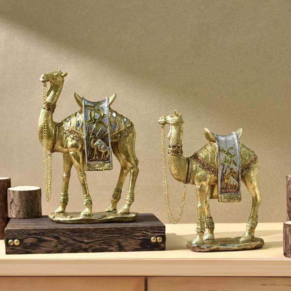 ラクダの置物動物像ラクダの彫刻卓上の装飾リビングルームのセンターピース寝室の本棚家の装飾｜stk-shop｜10