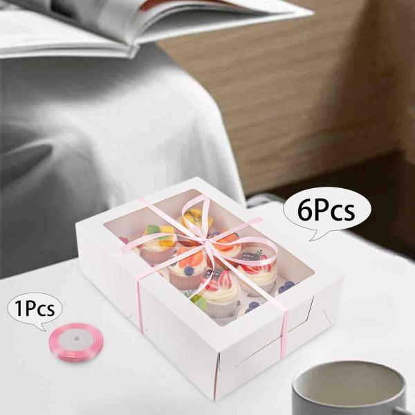 食品グレードのカップケーキホルダー 6個 クッキーボックス 12個の
