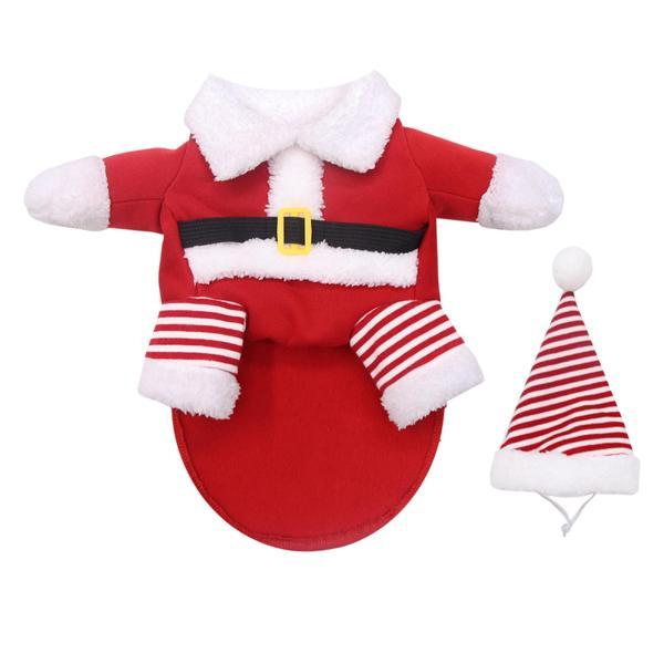 ペットのクリスマス衣装、サンタ帽子付き、かわいいサンタクロースの服、小型・中型犬・猫に適しています。｜stk-shop｜06