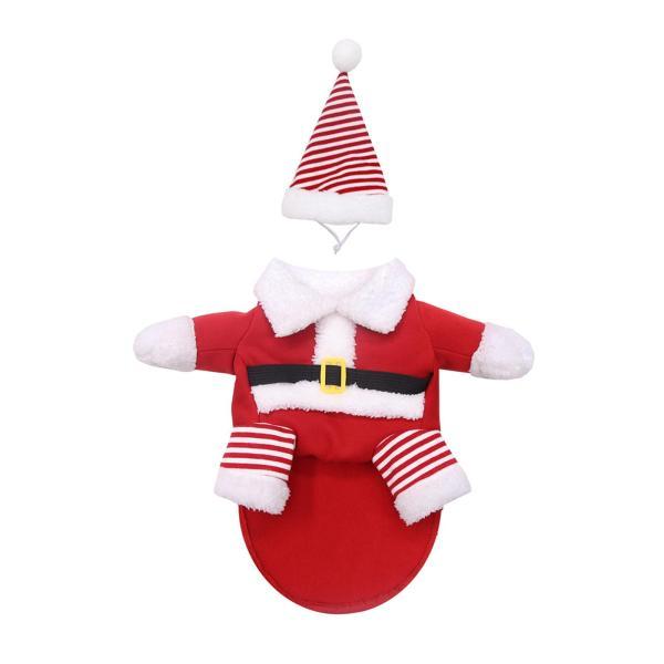ペットのクリスマス衣装、サンタ帽子付き、かわいいサンタクロースの服、小型・中型犬・猫に適しています。｜stk-shop｜08