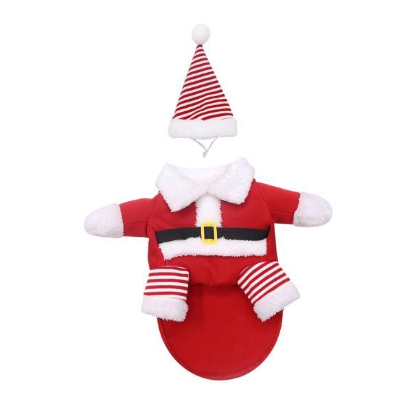 ペットのクリスマス衣装、サンタ帽子付き、かわいいサンタクロースの服、小型・中型犬・猫に適しています。｜stk-shop｜09