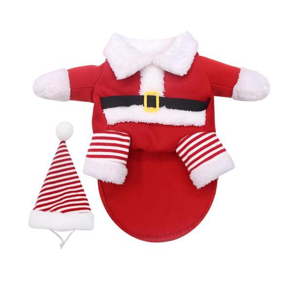 ペットのクリスマス衣装、サンタ帽子付き、かわいいサンタクロースの服、小型・中型犬・猫に適しています。｜stk-shop｜14