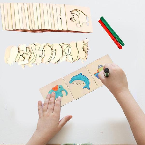 子供用ステンシル描画キット 製図板 さまざまなパターン 工芸品 描画ステンシル ペイントテンプレート アーティスト 大人用｜stk-shop｜10