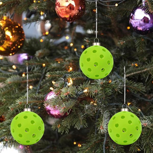 3 個のピックルボール オーナメント セット クリスマスツリー ハンギング デコレーション ユニークでクリエイティブなキーチェーン ホルダー 誕生日｜stk-shop｜13