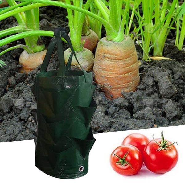 イチゴ栽培バッグ 3 ガロン ポケット付き 耐久性のある吊り下げ