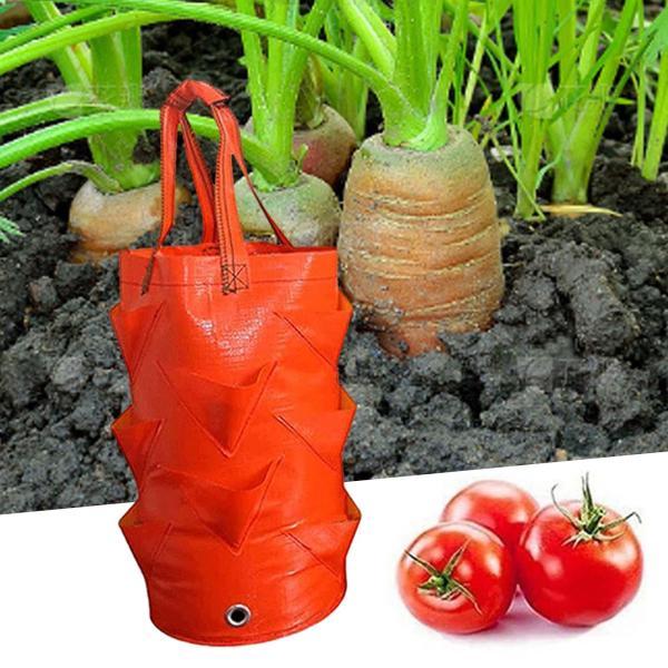 イチゴ栽培バッグ 3ガロン 12個の植え付け穴付き 吊り下げ フェルト生地 イチゴ栽培バッグ 3 ガロン ポケット付き 耐久性のある吊り下げ