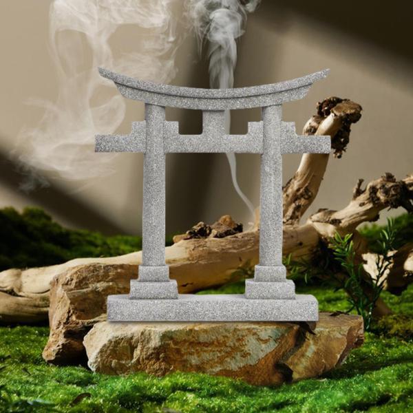 日本鳥居神社モデル置物 PVC 素材多目的風景飾り植木鉢の装飾耐久性の