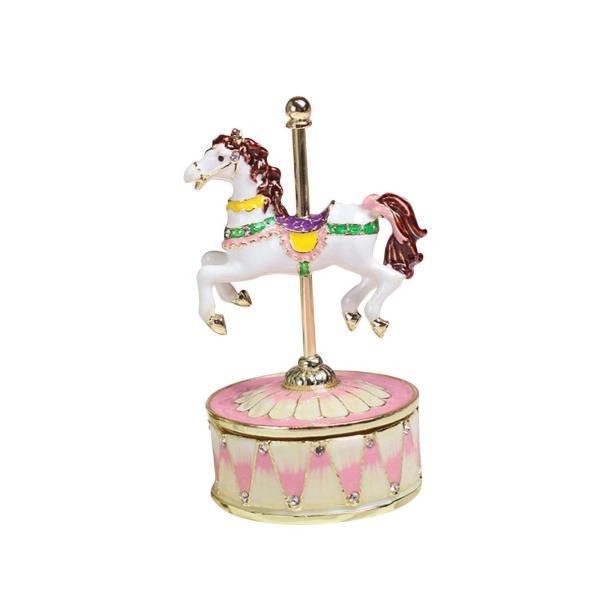 ロイヤルカルーセル オルゴール 馬 置物 カルーセルオルゴールデスクトップ装飾誕生日プレゼント馬の置物装飾像