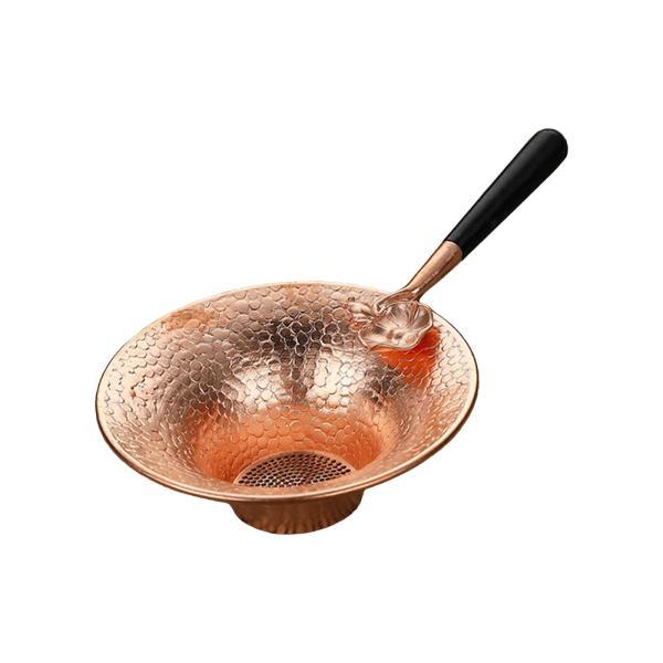 銅製ティーストレーナー 茶こし ハンドル付き クリエイティブ 細かい