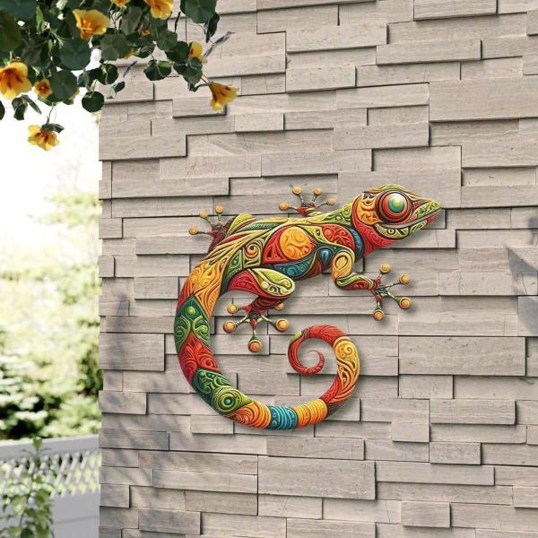 金属製トカゲの壁飾り吊り下げ装飾金属装飾ギフト防水ヤモリ壁