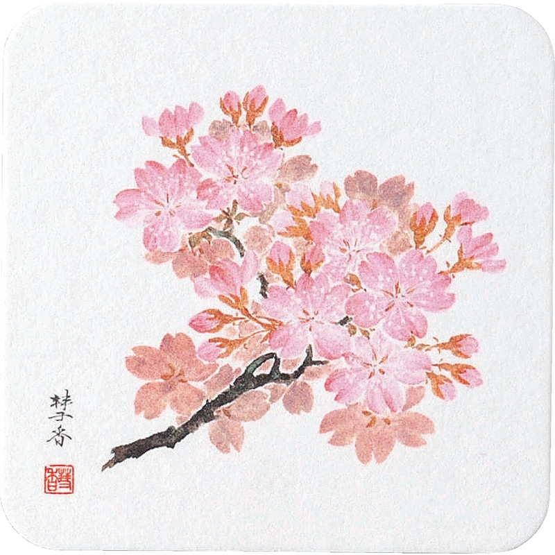 四季 紙コースター50枚入10セット ペーパーコースター(桜) / 返品代引