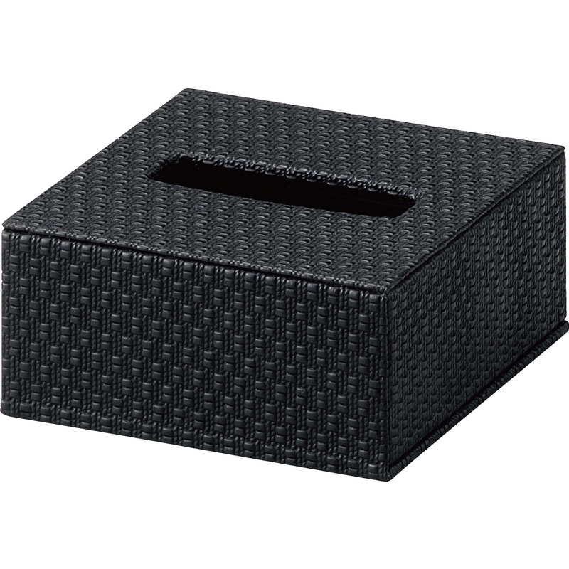 ティッシュケース（小） TC-85 / えいむ ホテル アメニティ レザータッチ ブラック |  | 03