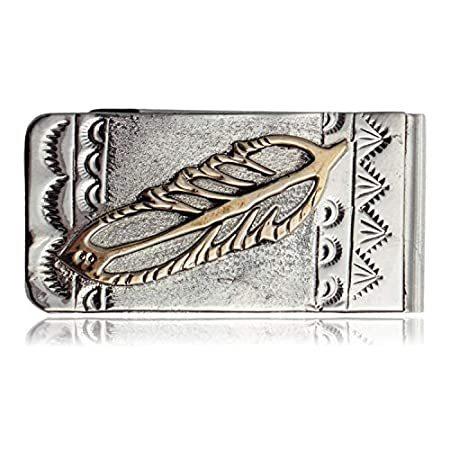 特別価格 160タグ 12ktgfシルバーフェザー認定ナバホネイティブアメリカンマネークリップ Worldの特別