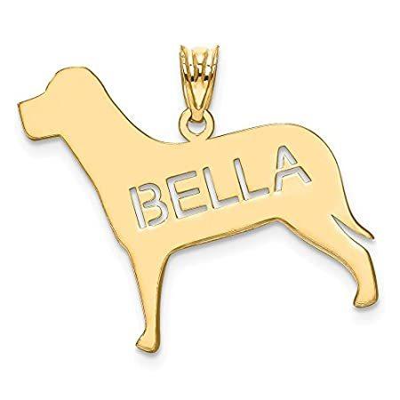 特別価格solid 14k その他首輪 ハーネス リード Yellow 14k Gold Laser Gold Dog Name Pendant
