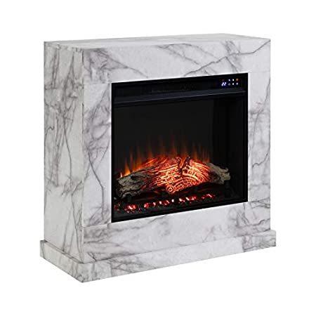 世界有名な Electric Marble Faux Dendale Furniture 特別価格　SEI Fireplace, Veinin White/Gray New 電気ストーブ