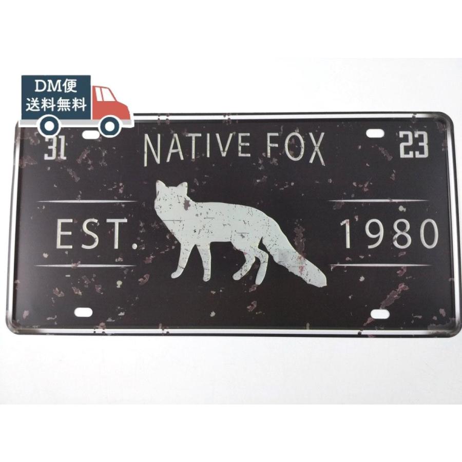 アメリカン風雑貨 ブリキ看板 ナンバープレート Est 10 Native Fox 狐 Dm便送料無料 Ka175 雑貨ショップstl 通販 Yahoo ショッピング