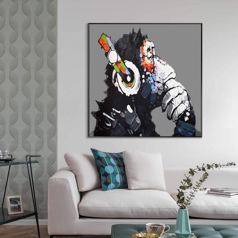 希少 黒入荷 Banksy バンクシー ポスター チンパンジー 壁掛け インテリア ボーダー付きのキャンバスアート フレーム アートポスター アートパネル レリーフ アート Social And Co Fr