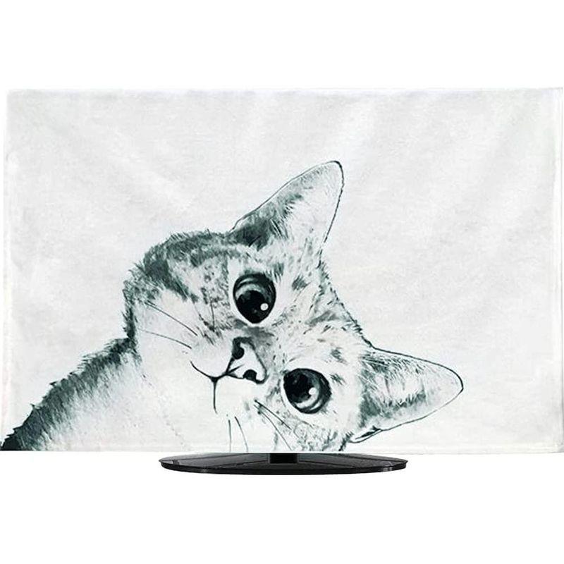 22最新作 Av周辺機器 Umora 液晶テレビカバー 北欧風 保護防塵 汚れ防止 インテリア テレビアクセサリー おしゃれ 白ネコ 52インチ 125x75cm Www Threeriversofs Com
