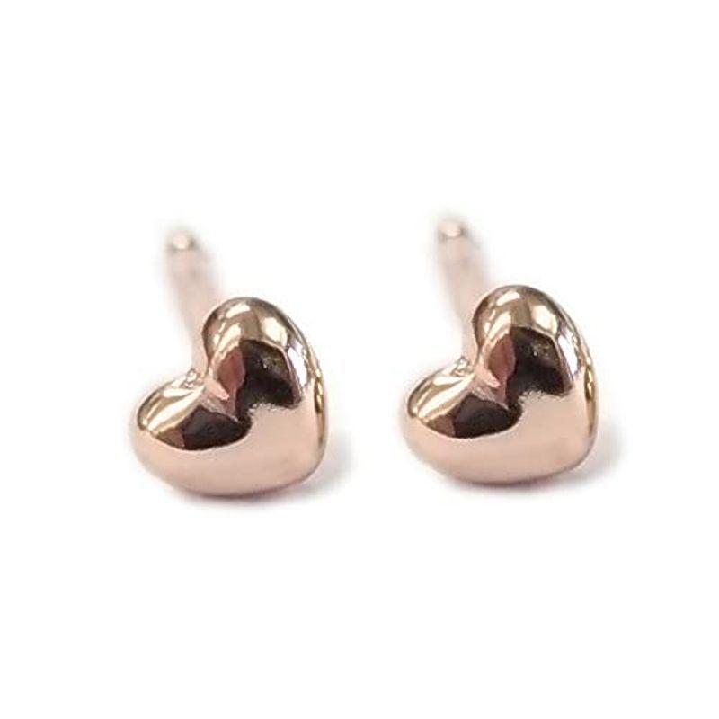 K18pg ピンクゴールド ピアス ピアス セカンドピアス 可愛いハート 地金 4mm 軸太0 9mm ピアス ファーストピアスの次 地金 ニッケルフリー 日本製 S T Mヤフーshop
