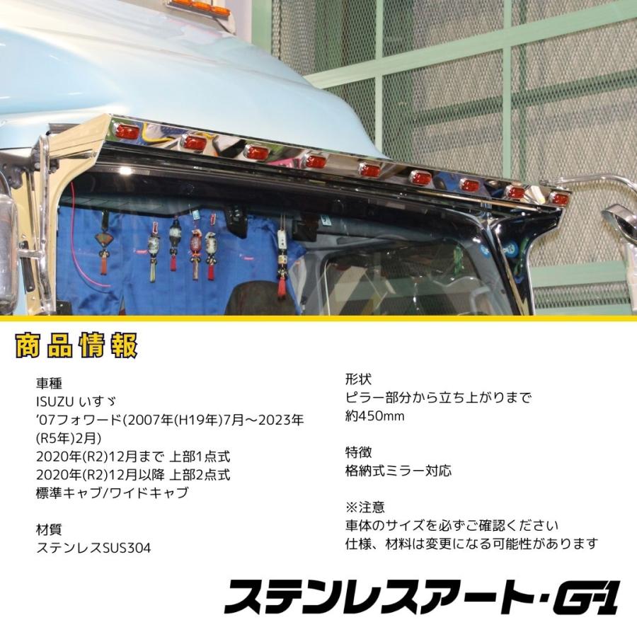 T/S製 いすゞ 07フォワード フロントバイザー N2E ミラー 格納式対応