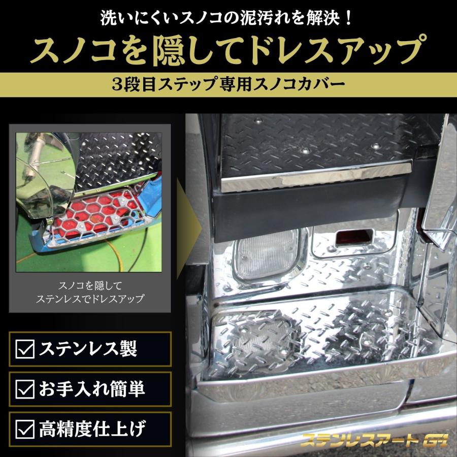 T/S製 日野 17プロフィア ステップスノコカバー 3段目 R/L ステンレス