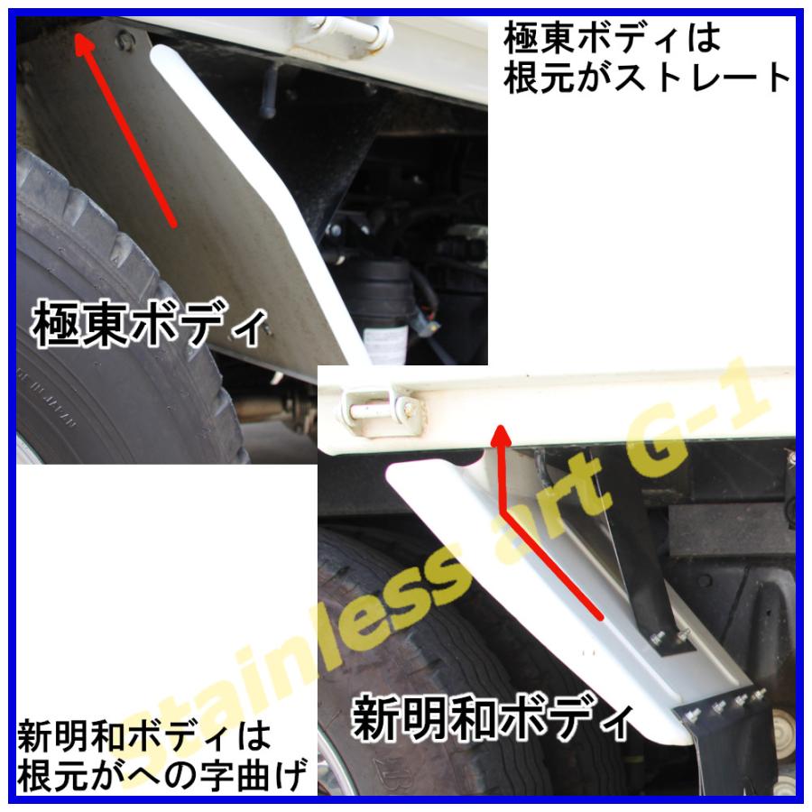 2t ダンプ 極東 フェンダー ステンレスアート G1 鏡面 R/L ドレス