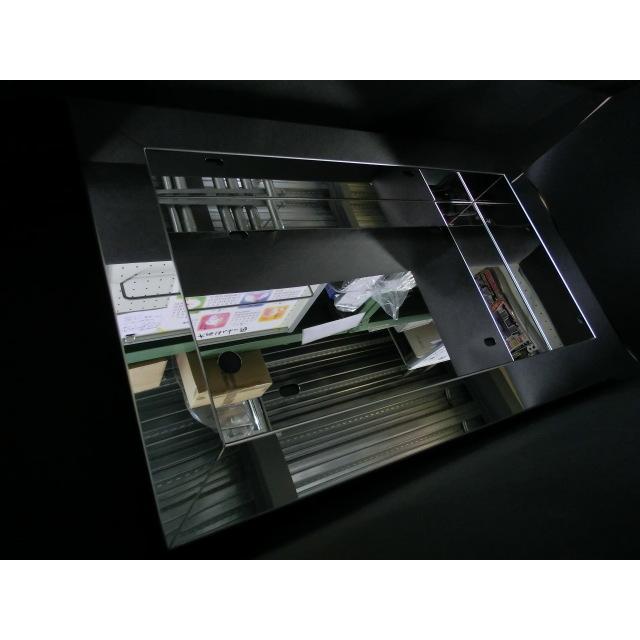ナンバープレート枠(大型車用) 50角平(溶接目あり)【字光式対応】 鏡面 